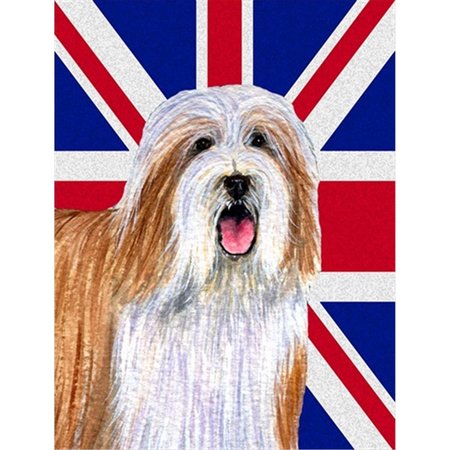 PATIOPLUS Bearded Collie With English Union Jack British Flag Flag Garden Size PA253340